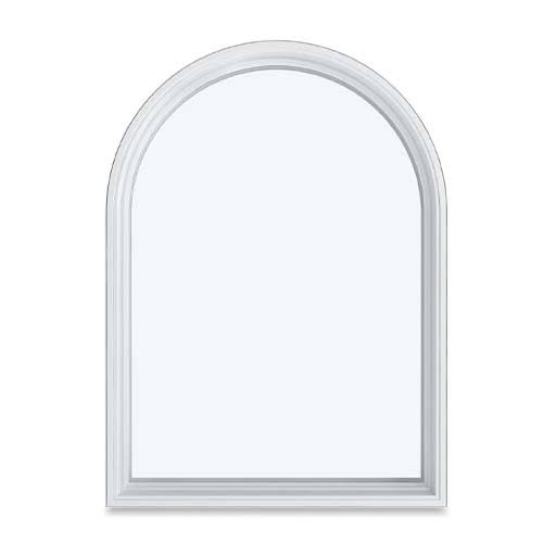 White PVC Arched Top Window Frame 900x1500mm Semi-Circular Header