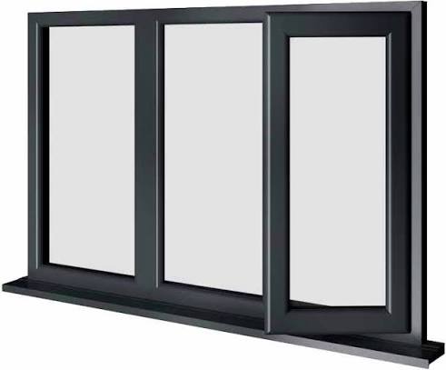 Anthracite Grey PVC Sliding Window Frame 1000x800mm Smooth Track Design