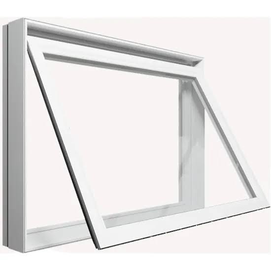 White PVC Awning Window Frame 800x600mm Top-Hung Ventilation Design