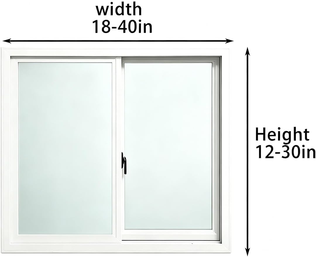 Sliding Basement Window uPVC Frame with Obscure Privacy Glass & Integrated Screen, Dual-Pane Insulated Shed Window for Bathroom & Small Room(18x22) - Image 2