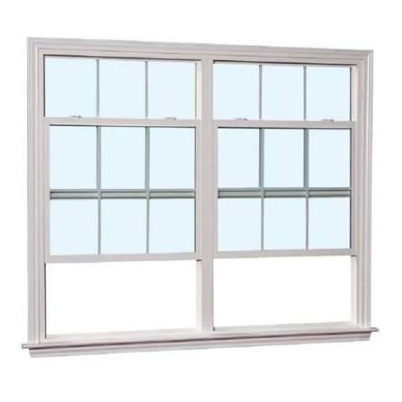 White PVC Double Hung Window Frame 1000x1500mm Vertical Sliding Sash