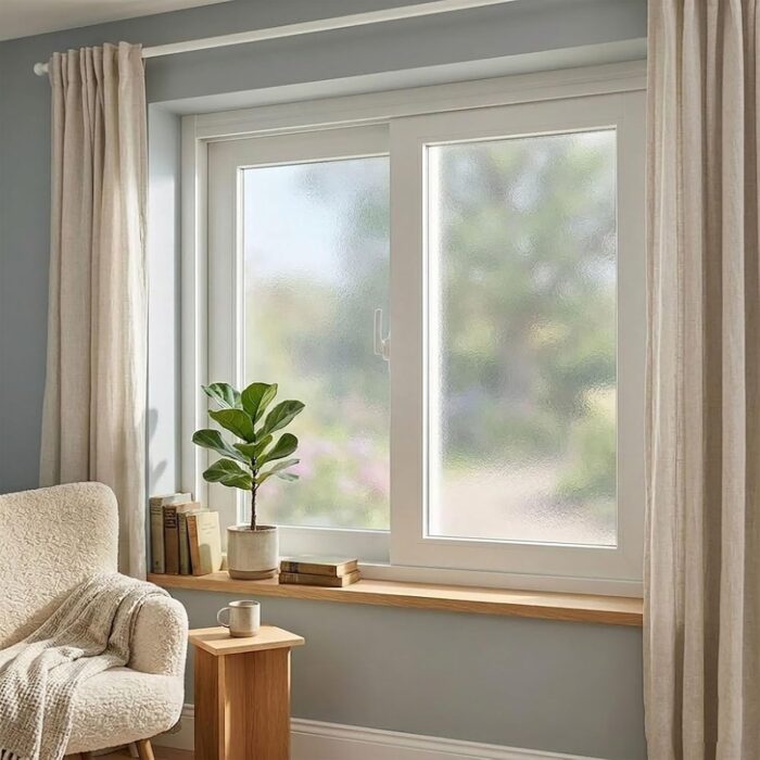 Basement Sliding Window, Double Frosted Tempered Glass & PVC-Steel Frame, Horizontal Slide for Sheds, Garages & Mobile Homes(WxH 36" x 16")