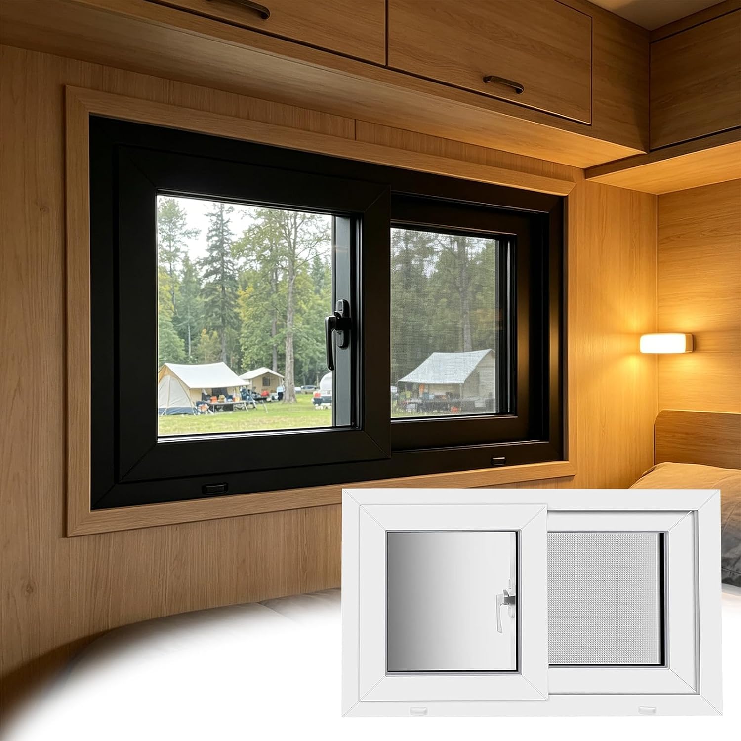 Basement Sliding Window, Double Frosted Tempered Glass & PVC-Steel Frame, Horizontal Slide for Sheds, Garages & Mobile Homes(38" x 13")