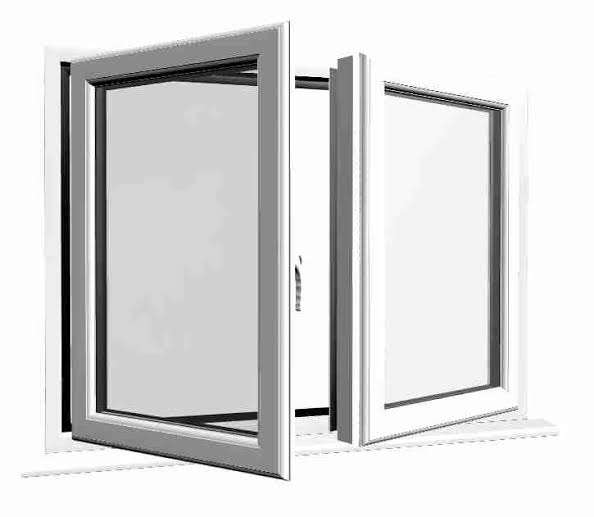 White PVC French Casement Window Frame 1600x1200mm Centre Meeting Rail
